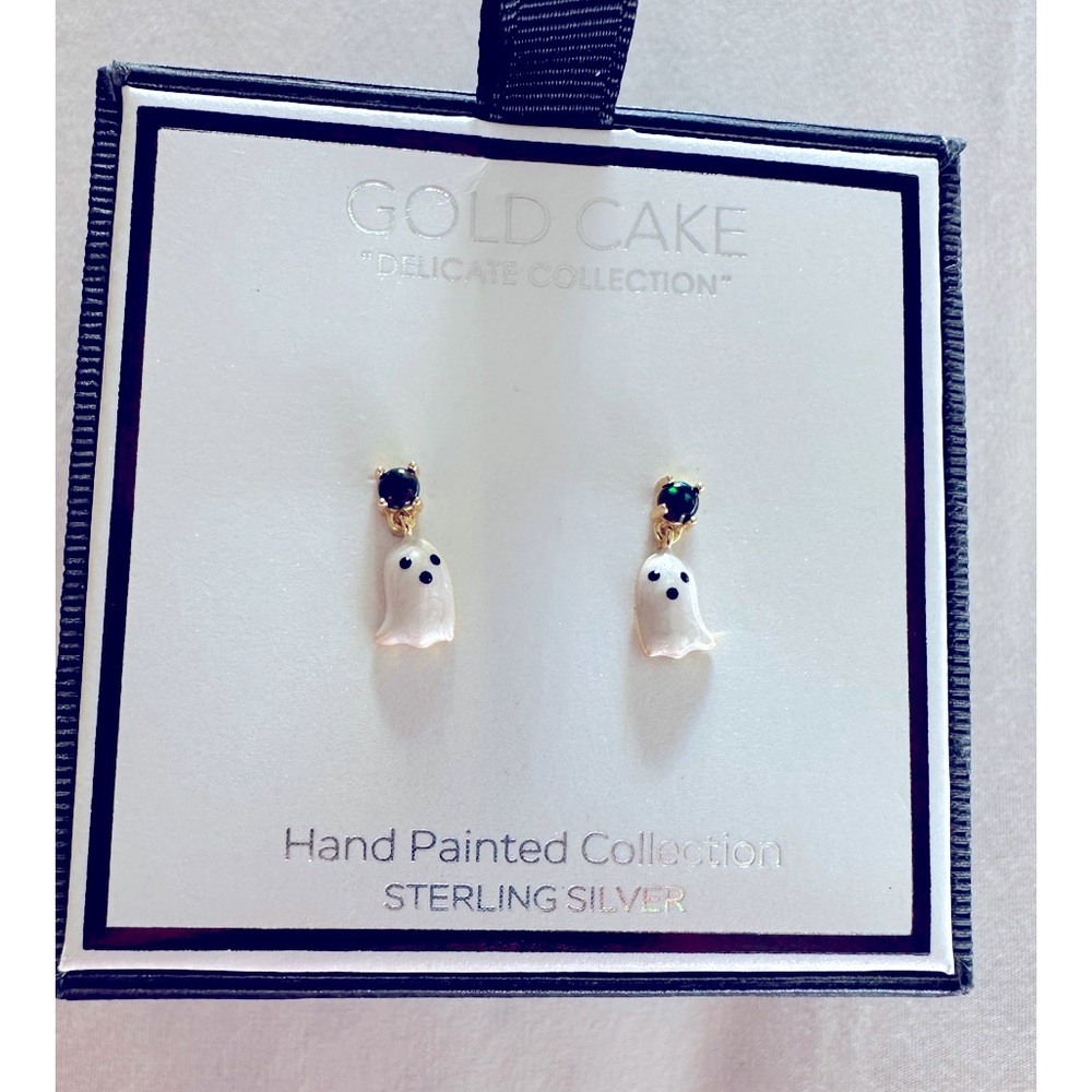 Dainty little ghost the earrings. Sterling silver.